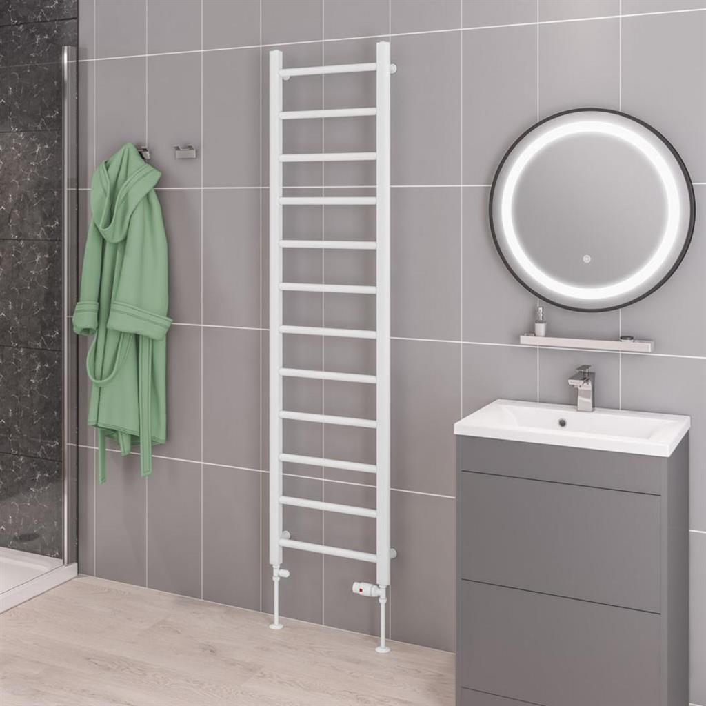 Eastbrook Tuscan Straight Ladder Towel Radiator 1750mm x 450mm - White - 41.0318 - TAP 'N' SHOWER