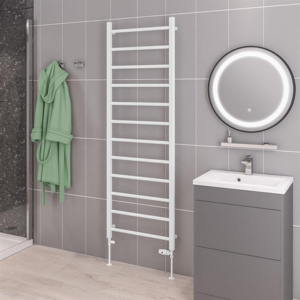 Eastbrook Tuscan Straight Ladder Towel Radiator 1750mm x 600mm - White - 41.0319 - TAP 'N' SHOWER