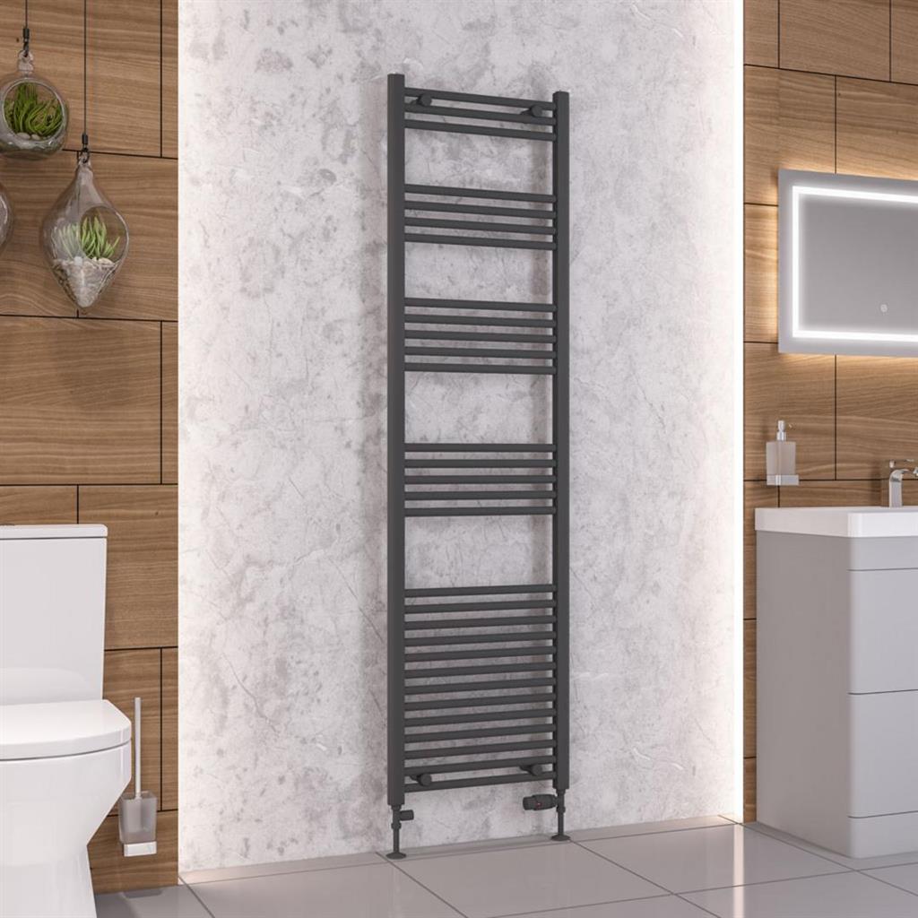 Eastbrook Wendover 1800mm x 500mm Straight Ladder Towel Radiator - Matt Anthracite - 41.0326 - TAP 'N' SHOWER