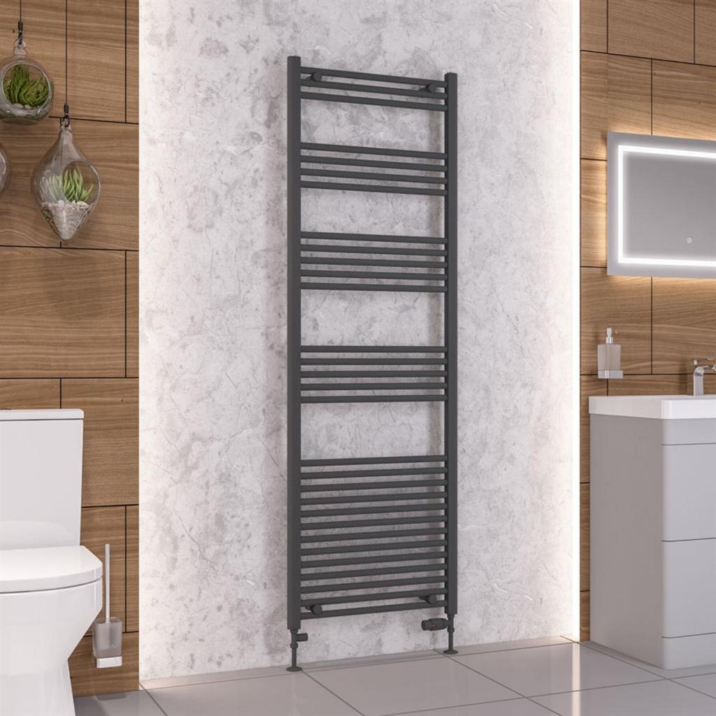 Eastbrook Wendover 1800mm x 600mm Straight Ladder Towel Radiator - Matt Anthracite - 41.0327 - TAP 'N' SHOWER