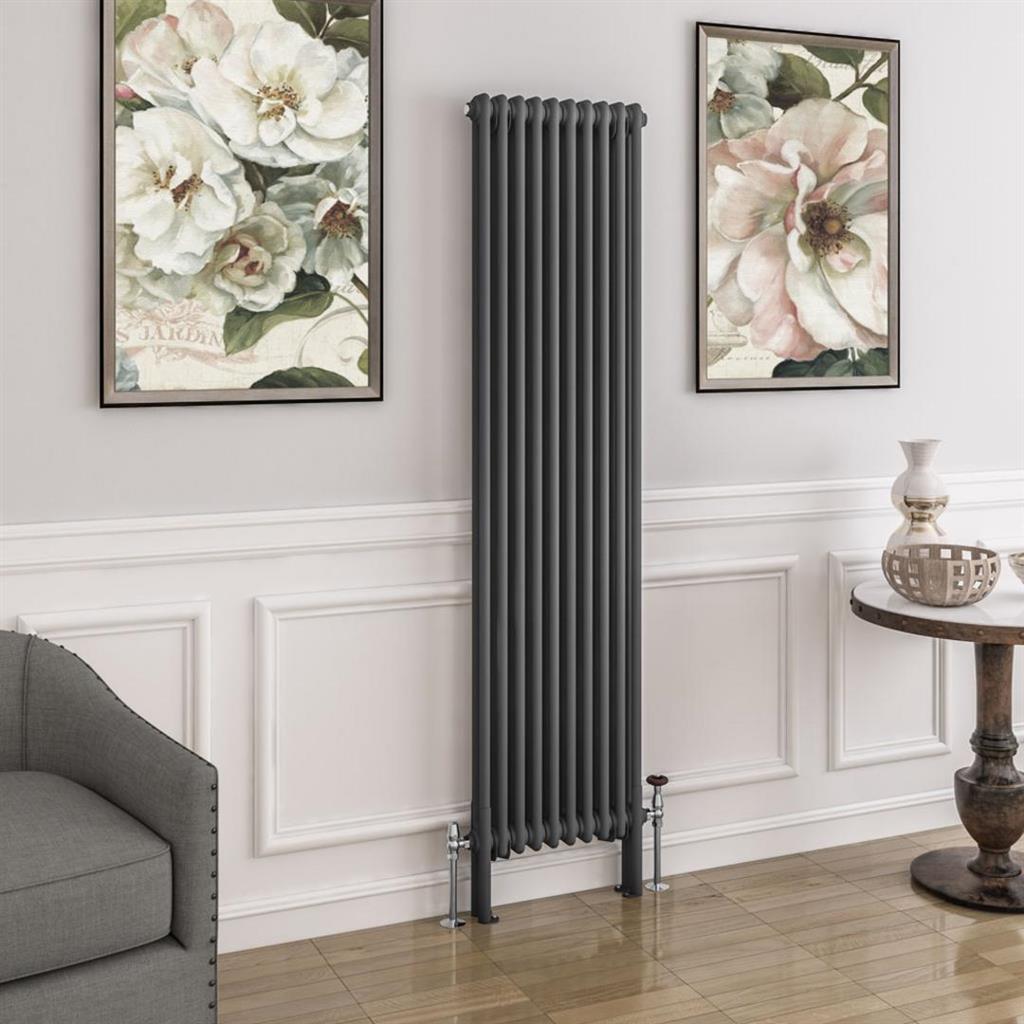 Eastbrook Imperia 2 Column Vertical Radiator 470mm x 1800mm - Matt Anthracite - 41.0345 - TAP 'N' SHOWER