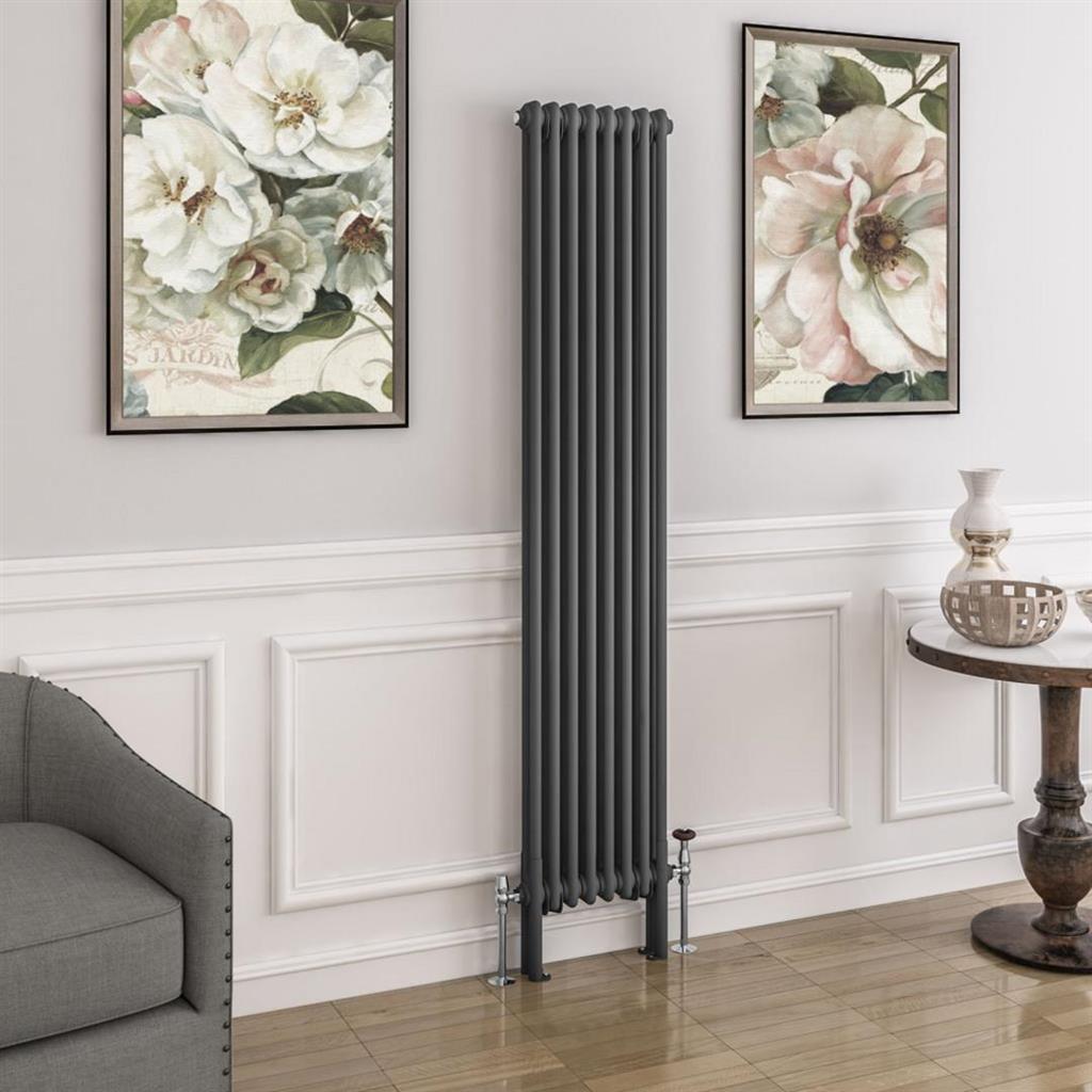 Eastbrook Imperia 2 Column Vertical Radiator 380mm x 1800mm - Matt Anthracite - 41.0346 - TAP 'N' SHOWER