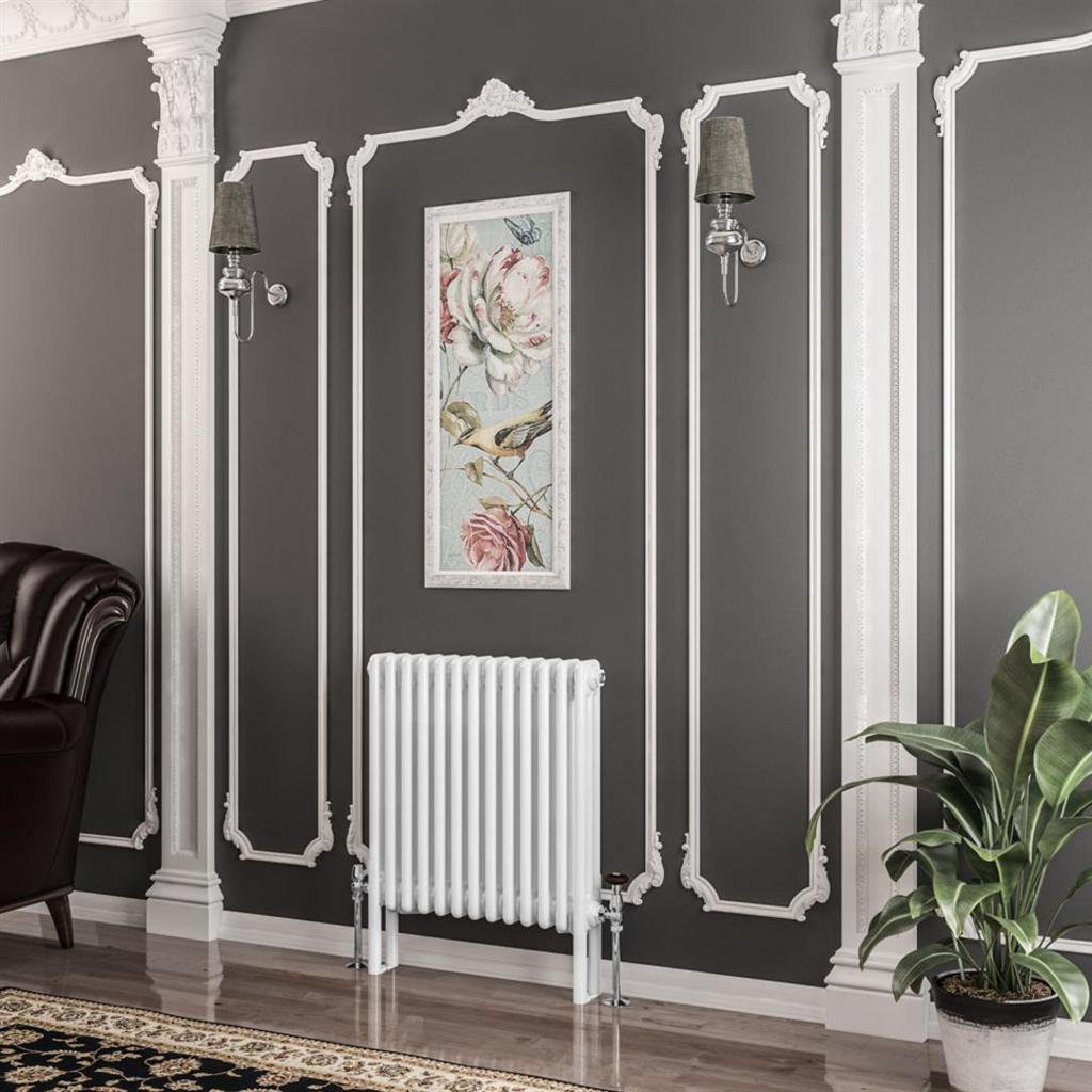Eastbrook Imperia 3 Column Horizontal Radiator 605mm x 600mm - Gloss White - 41.0349 - TAP 'N' SHOWER