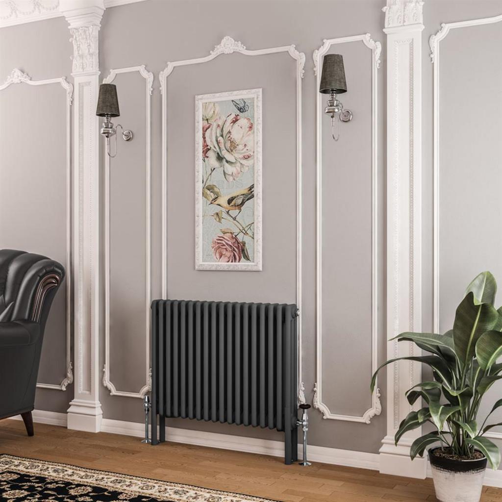 Eastbrook Imperia 3 Column Horizontal Radiator 830mm x 600mm - Matt Anthracite - 41.0353 - TAP 'N' SHOWER