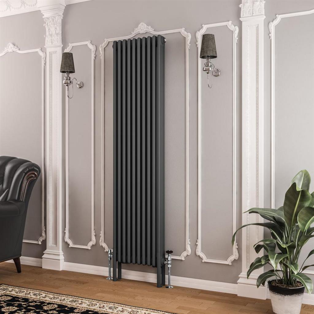 Eastbrook Imperia 3 Column Vertical Radiator 470mm x 1800mm - Matt Anthracite - 41.0355 - TAP 'N' SHOWER