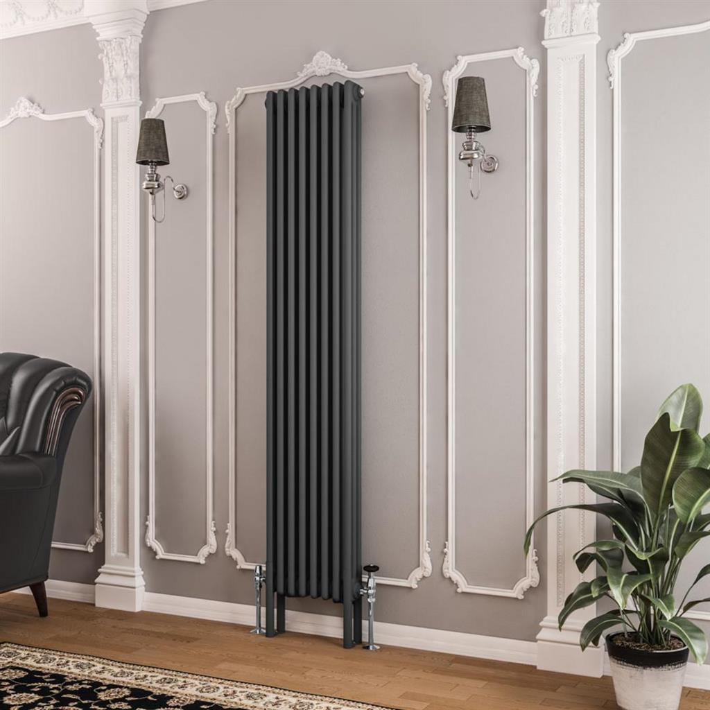 Eastbrook Imperia 3 Column Vertical Radiator 380mm x 1800mm - Matt Anthracite - 41.0356 - TAP 'N' SHOWER