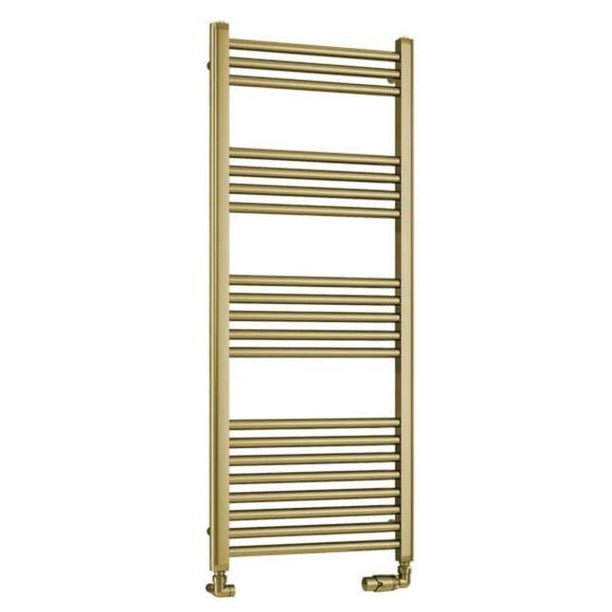 Eastbrook Wendover Straight Ladder Towel Radiator 1200mm x 500mm - Brushed Brass - 41.0363 - TAP 'N' SHOWER