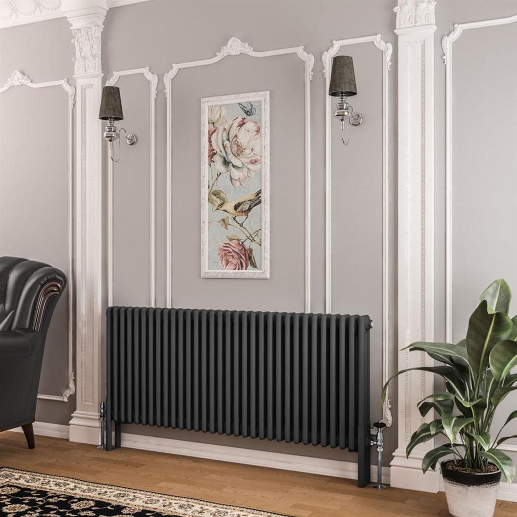 Eastbrook Imperia 3 Column Horizontal Radiator 600mm x 1460mm - Matt Anthracite - 41.0417 - TAP 'N' SHOWER