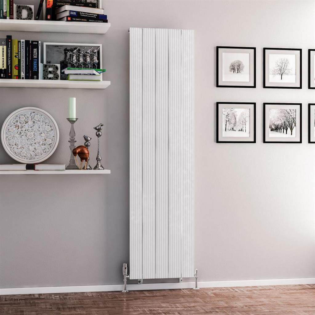 Eastbrook Mersey Aluminium Vertical Radiator 1800mm x 470mm - Matt White - 41.0451 - TAP 'N' SHOWER