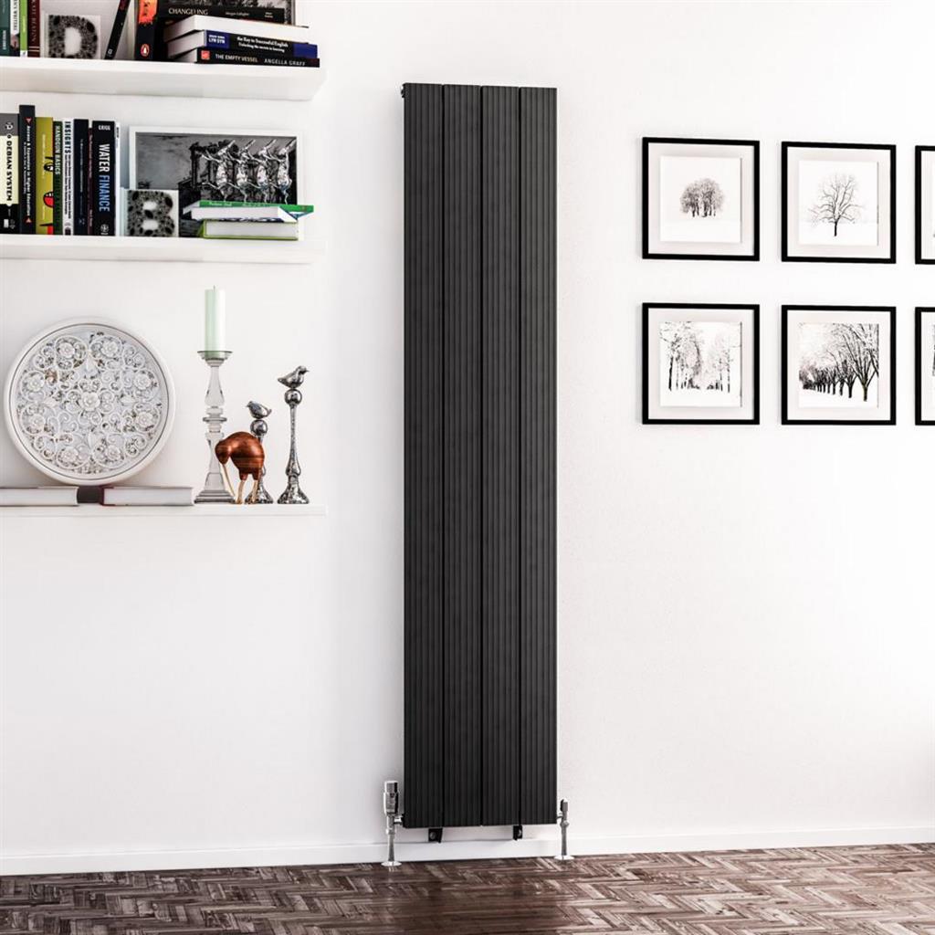 Eastbrook Mersey Aluminium Vertical Radiator 1800mm x 375mm - Matt Anthracite - 41.0455 - TAP 'N' SHOWER