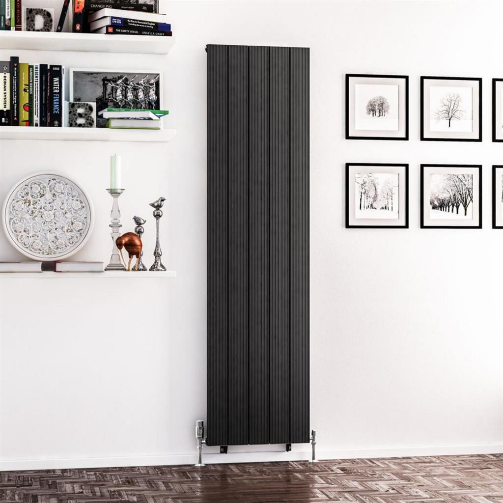 Eastbrook Mersey Aluminium Vertical Radiator 1800mm x 470mm - Matt Anthracite - 41.0456 - TAP 'N' SHOWER