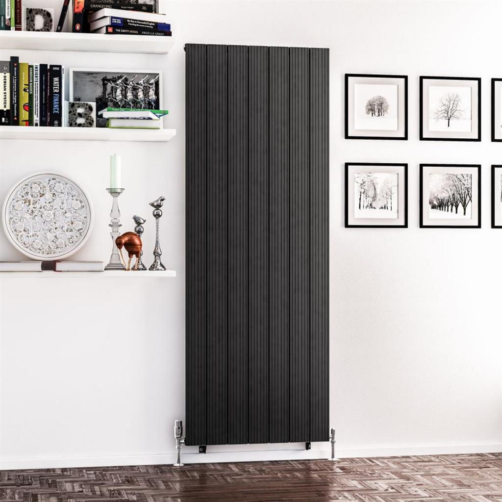 Eastbrook Mersey Aluminium Vertical Radiator 1800mm x 660mm - Matt Anthracite - 41.0458 - TAP 'N' SHOWER