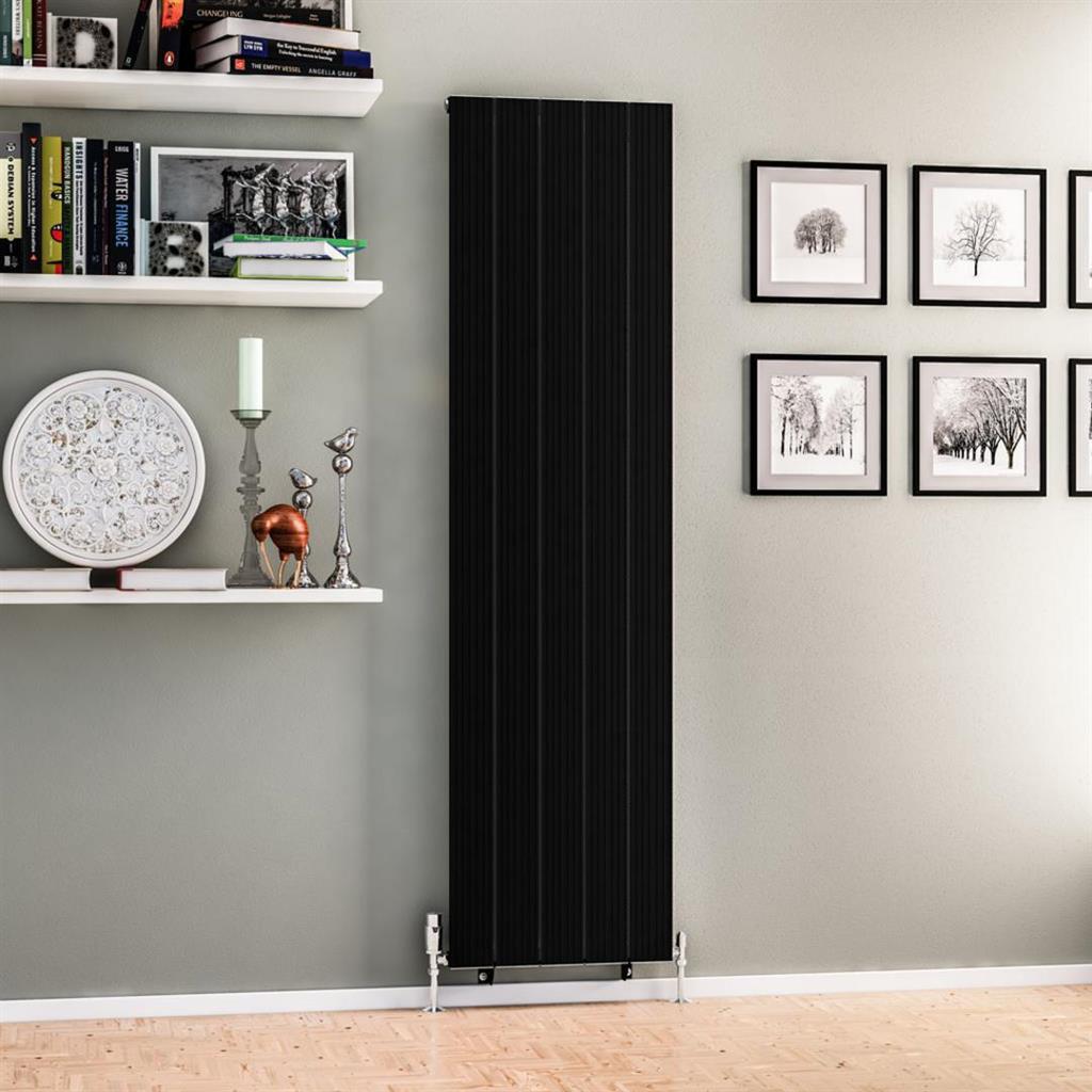Eastbrook Mersey Aluminium Vertical Radiator 1800mm x 470mm - Matt Black - 41.0461 - TAP 'N' SHOWER