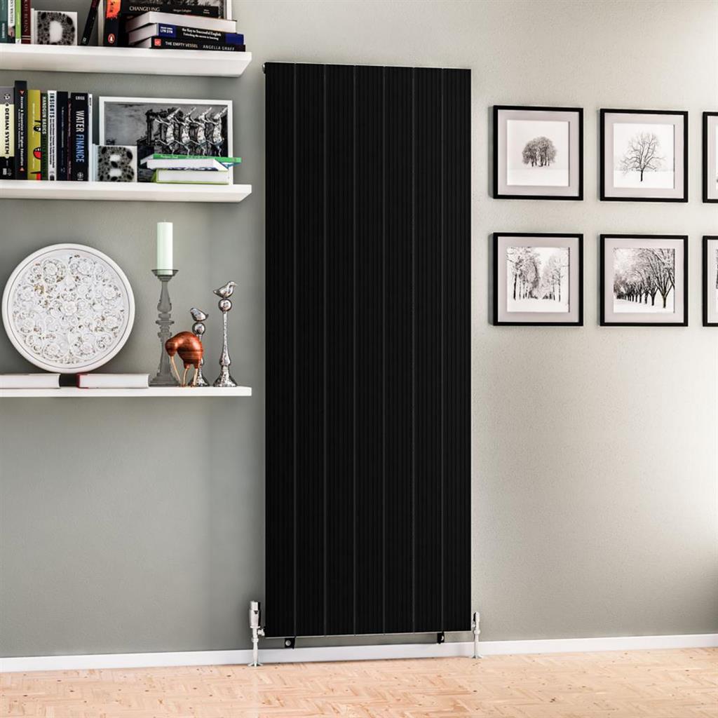 Eastbrook Mersey Aluminium Vertical Radiator 1800mm x 660mm - Matt Black - 41.0463 - TAP 'N' SHOWER