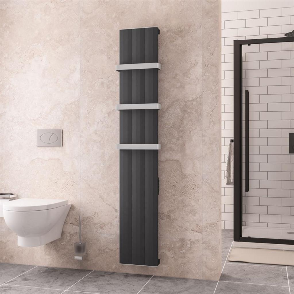 Eastbrook Derwent Dry Element Aluminium Vertical Radiator 1800mm x 304mm - Matt Anthracite - 41.0493 - TAP 'N' SHOWER