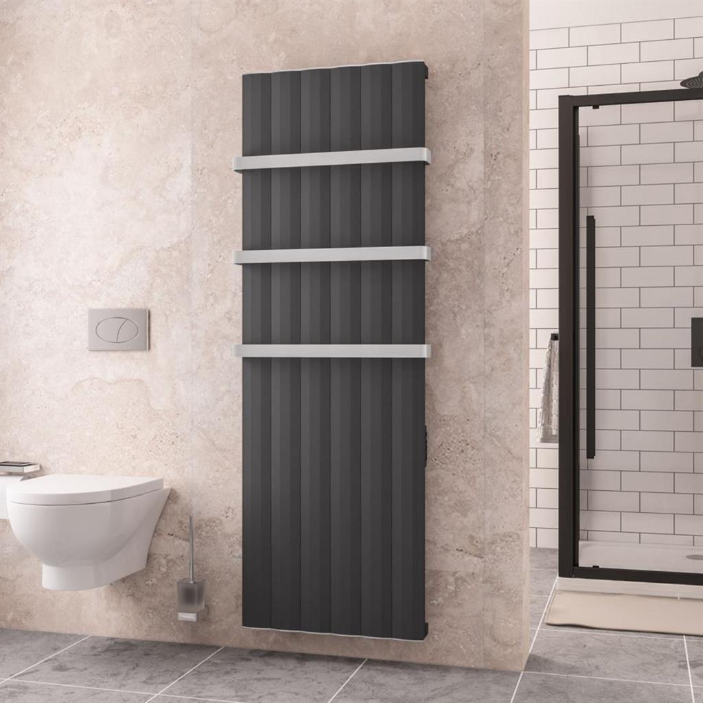 Eastbrook Derwent Dry Element Aluminium Vertical Radiator 1800mm x 604mm - Matt Anthracite - 41.0496 - TAP 'N' SHOWER