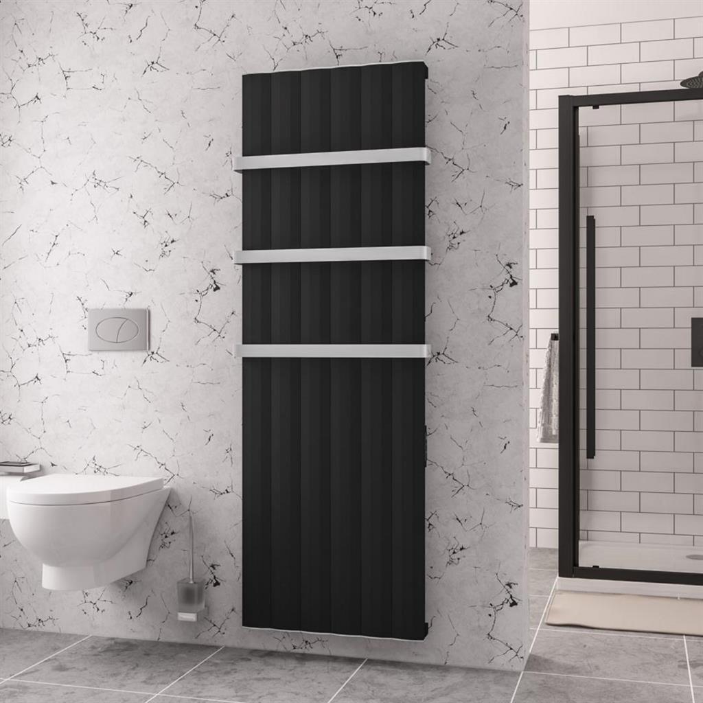 Eastbrook Derwent Dry Element Aluminium Vertical Radiator 1800mm x 604mm - Matt Black - 41.0500 - TAP 'N' SHOWER