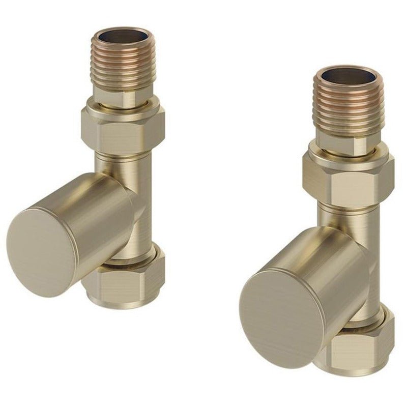 Eastbrook Straight Radiator Valves - Brushed Brass - 41.0609 - TAP 'N' SHOWER