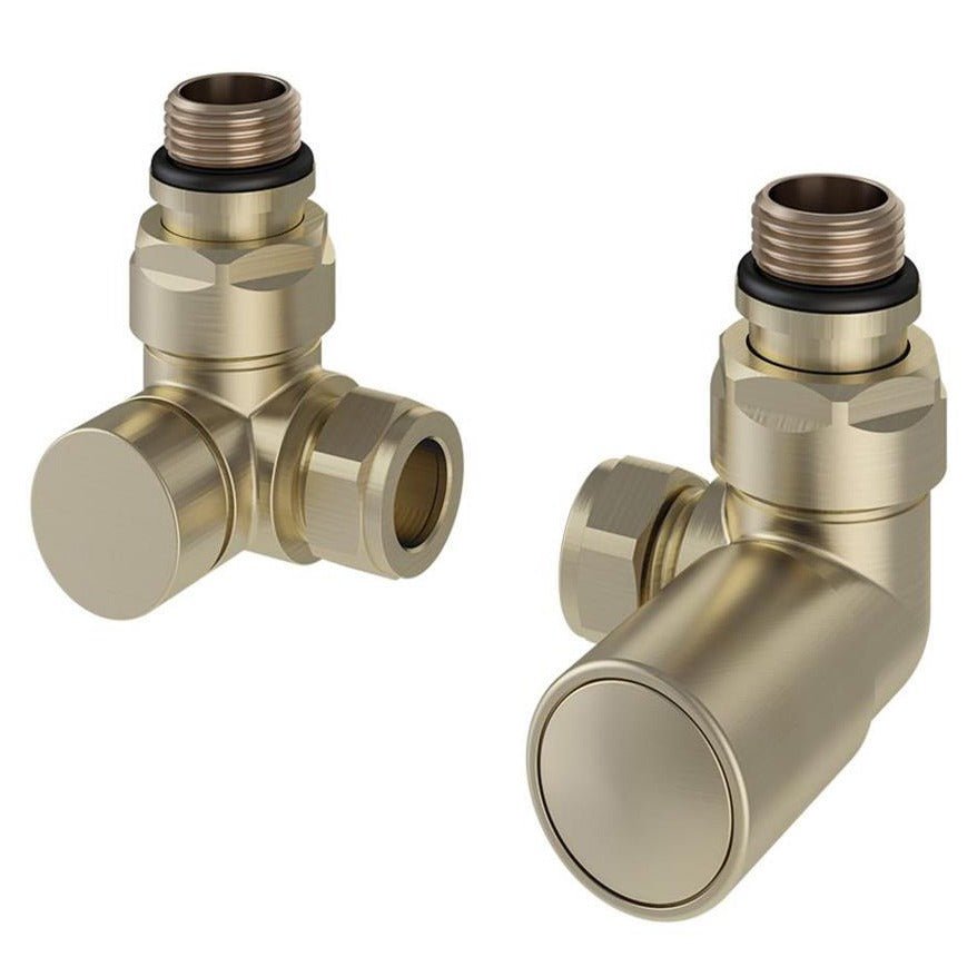 Eastbrook Corner Radiator Valves - Brushed Brass - 41.0611 - TAP 'N' SHOWER
