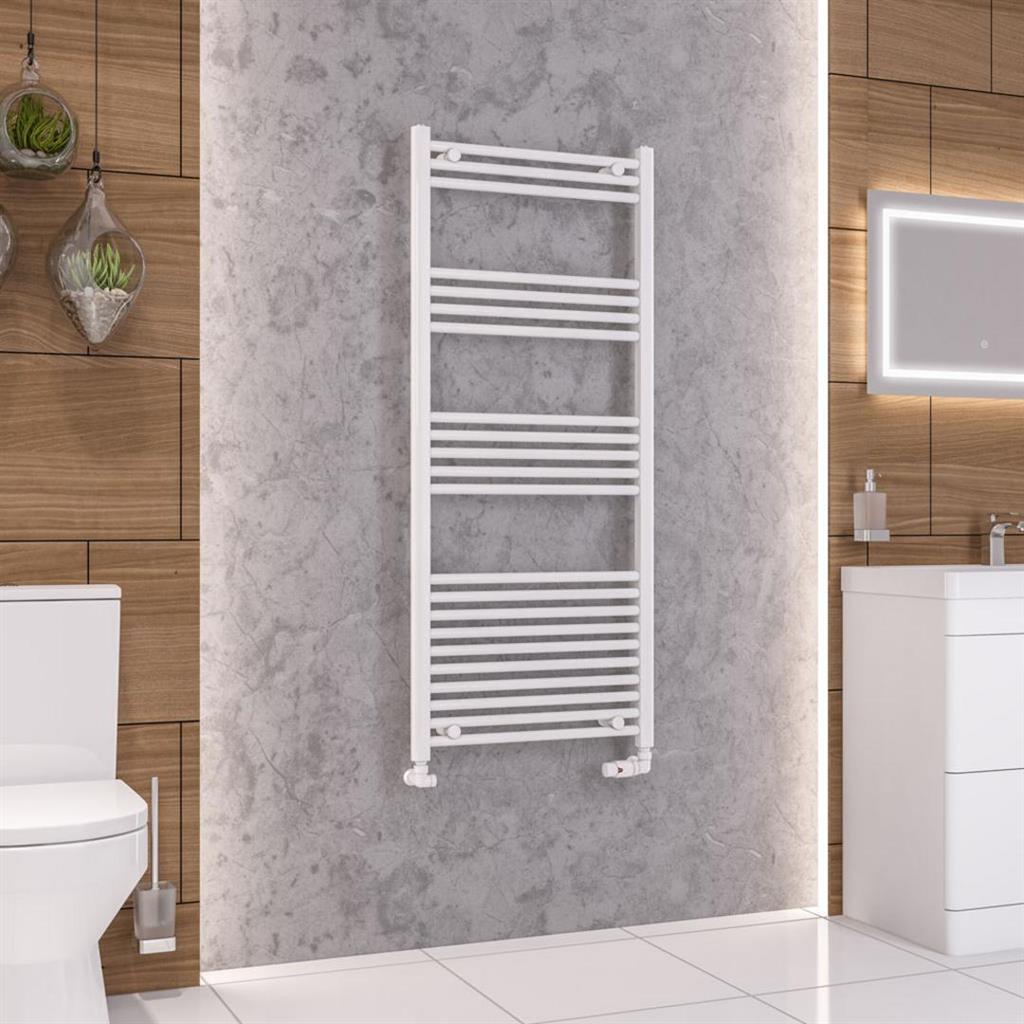 Eastbrook Wendover Straight Ladder Radiator 1400mm x 600mm - Gloss White - 41.0628 - TAP 'N' SHOWER