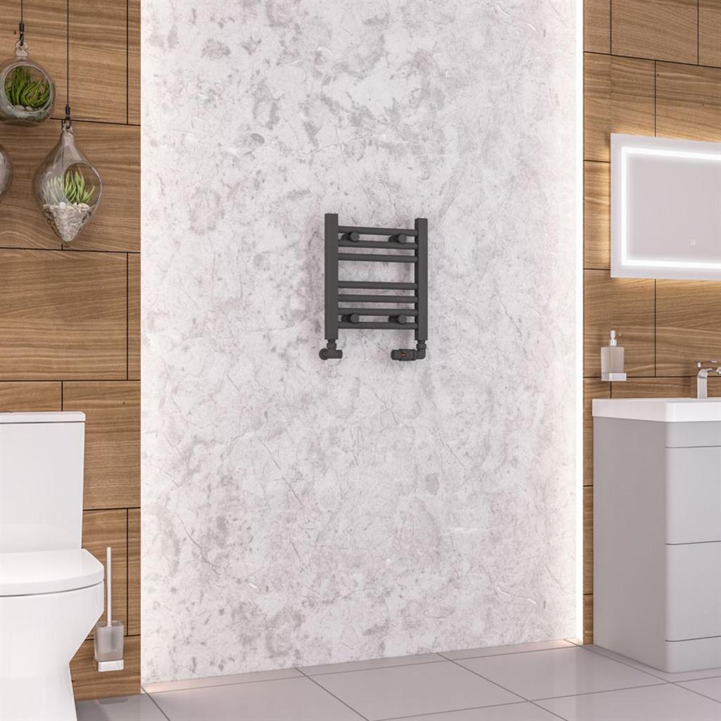 Eastbrook Wendover Straight Ladder Radiator 360mm x 400mm - Matt Anthracite - 41.0630 - TAP 'N' SHOWER