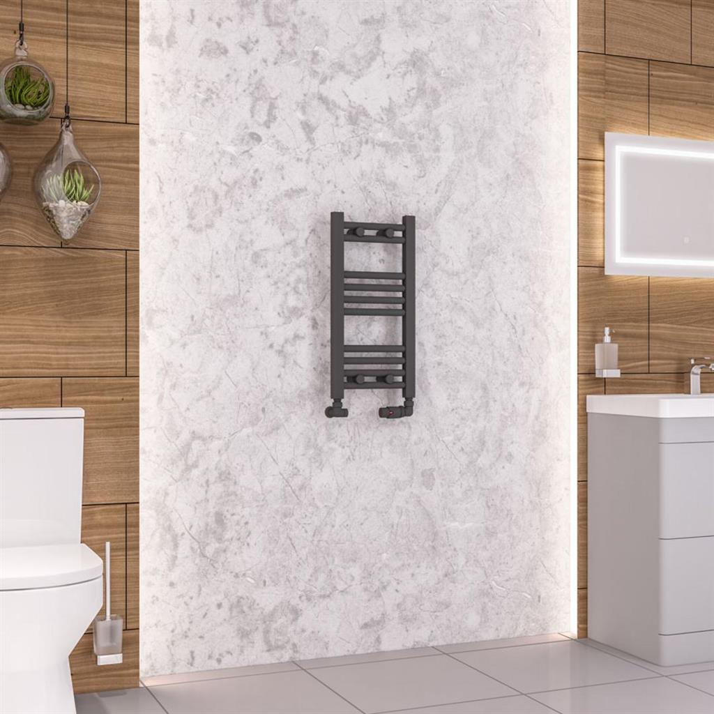 Eastbrook Wendover Straight Ladder Radiator 600mm x 300mm - Matt Anthracite - 41.0631 - TAP 'N' SHOWER