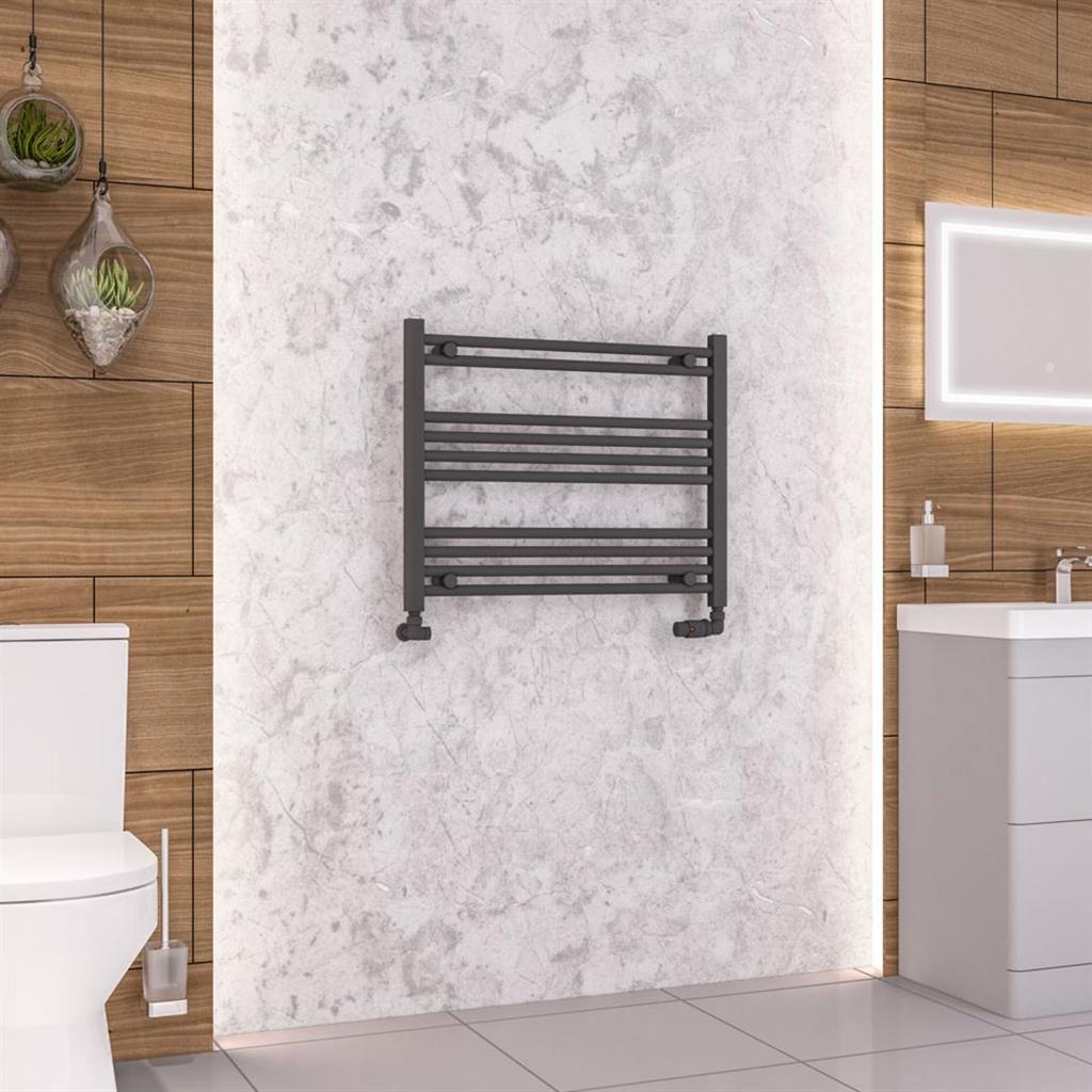 Eastbrook Wendover Straight Ladder Radiator 600mm x 750mm - Matt Anthracite - 41.0632 - TAP 'N' SHOWER
