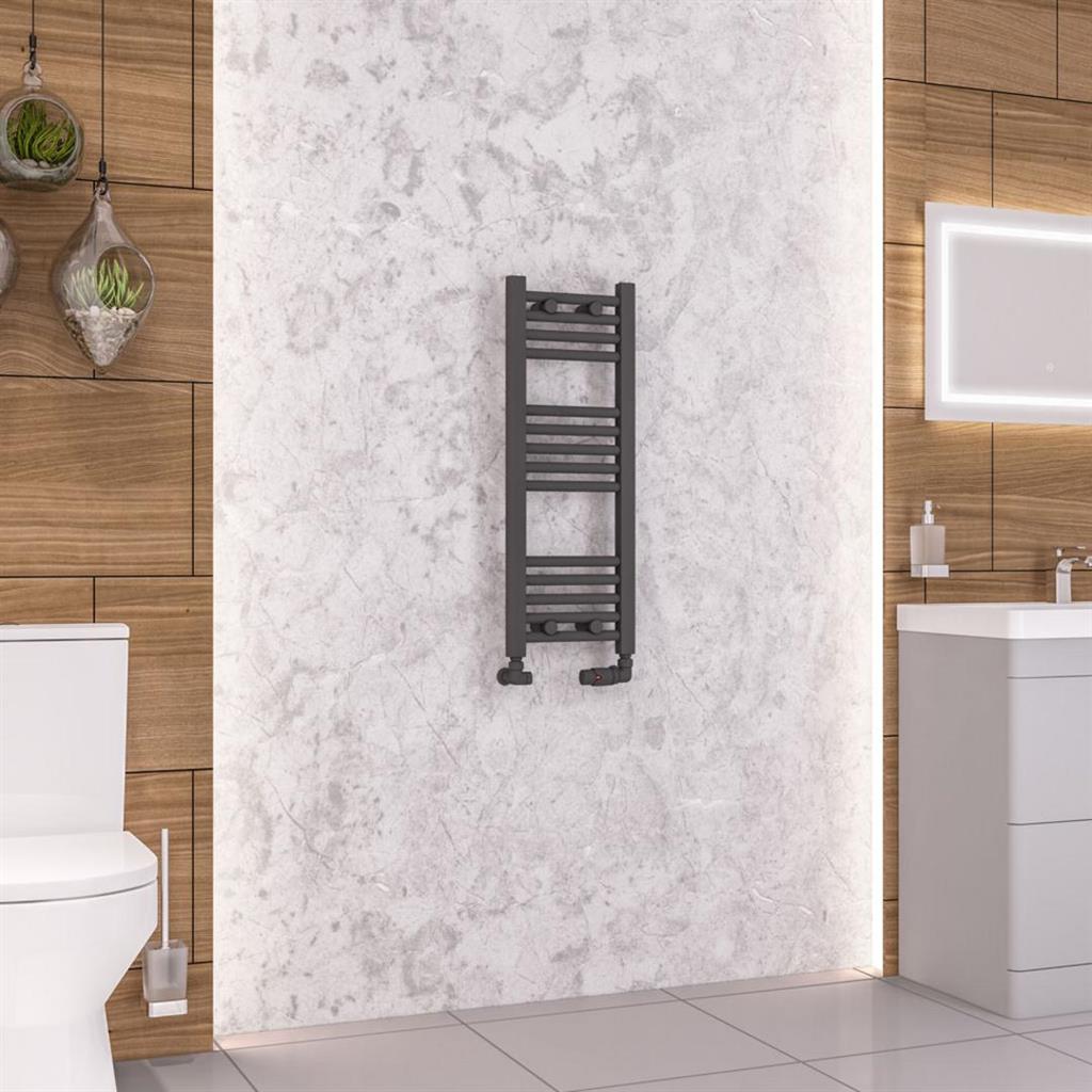 Eastbrook Wendover Straight Ladder Radiator 800mm x 300mm - Matt Anthracite - 41.0635 - TAP 'N' SHOWER