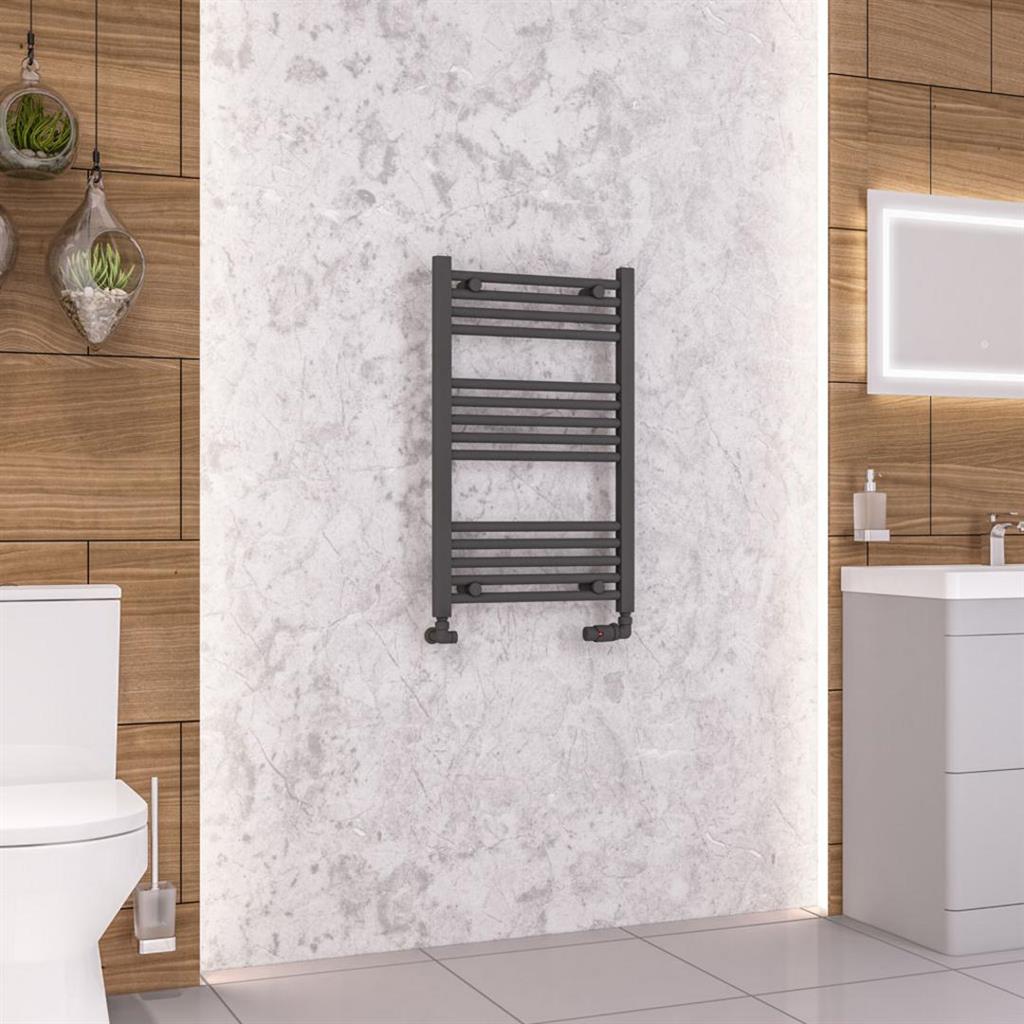 Eastbrook Wendover Straight Ladder Radiator 800mm x 500mm - Matt Anthracite - 41.0637 - TAP 'N' SHOWER