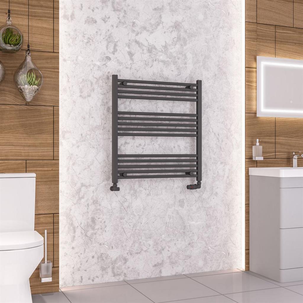 Eastbrook Wendover Straight Ladder Radiator800mm x 750mm - Matt Anthracite - 41.0639 - TAP 'N' SHOWER