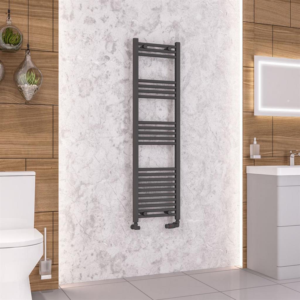 Eastbrook Wendover Straight Ladder Radiator 1400mm x 400mm - Matt Anthracite - 41.0648 - TAP 'N' SHOWER