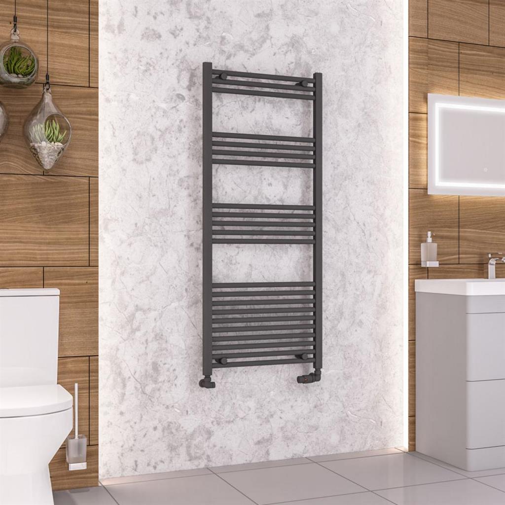 Eastbrook Wendover Straight Ladder Radiator 1400mm x 600mm - Matt Anthracite - 41.0650 - TAP 'N' SHOWER