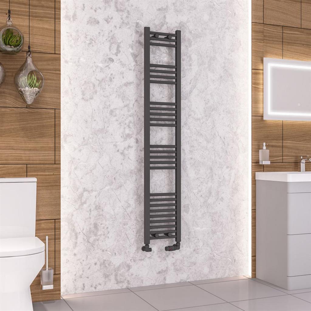 Eastbrook Wendover Straight Ladder Radiator 1600mm x 300mm - Matt Anthracite - 41.0652 - TAP 'N' SHOWER