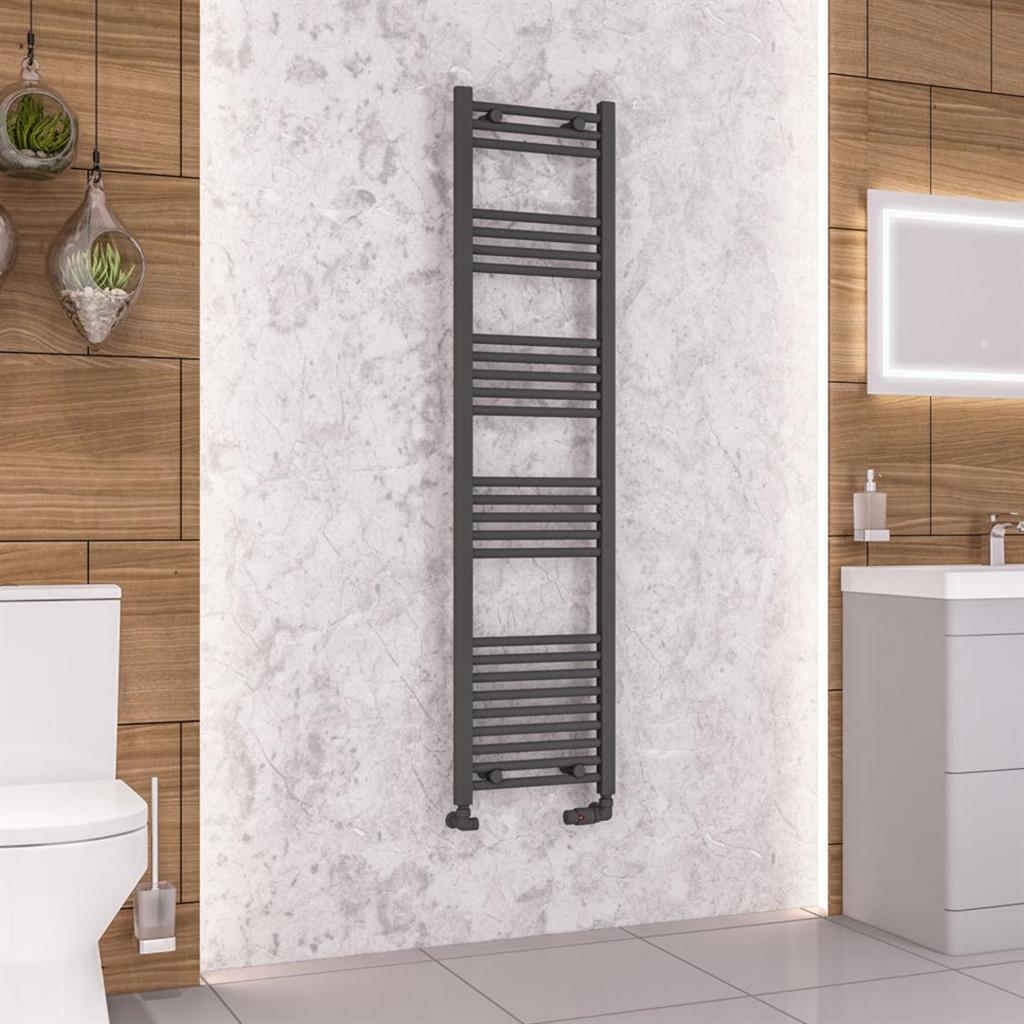 Eastbrook Wendover Straight Ladder Radiator 1600mm x 400mm - Matt Anthracite - 41.0653 - TAP 'N' SHOWER