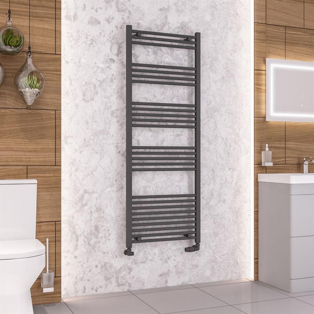Eastbrook Wendover Straight Ladder Radiator 1600mm x 600mm - Matt Anthracite - 41.0655 - TAP 'N' SHOWER