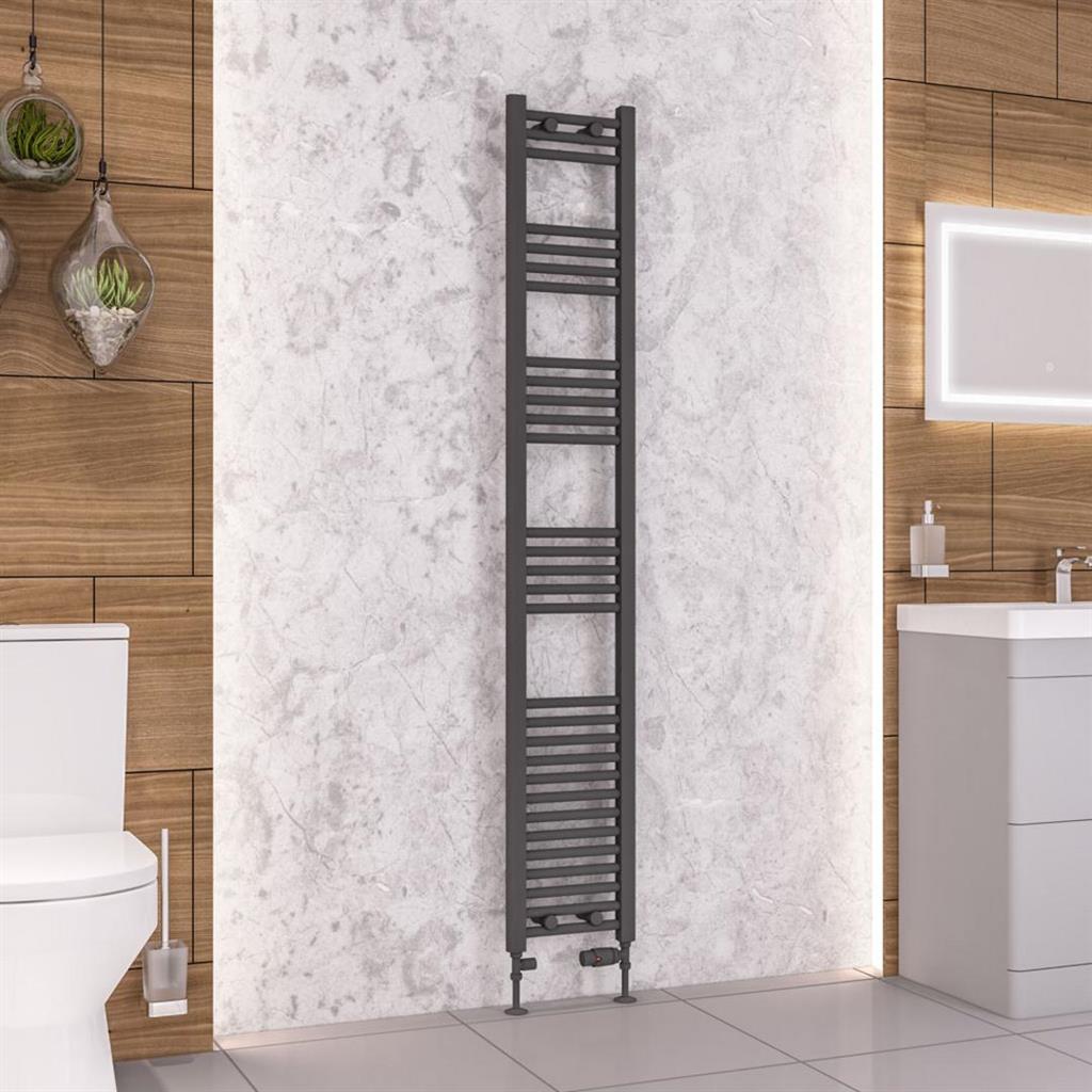 Eastbrook Wendover Straight Ladder Radiator 1800mm x 300mm - Matt Anthracite - 41.0657 - TAP 'N' SHOWER