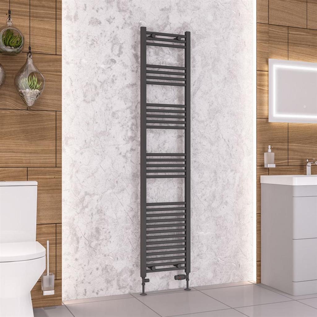 Eastbrook Wendover Straight Ladder Radiator 1800mm x 400mm - Matt Anthracite - 41.0658 - TAP 'N' SHOWER