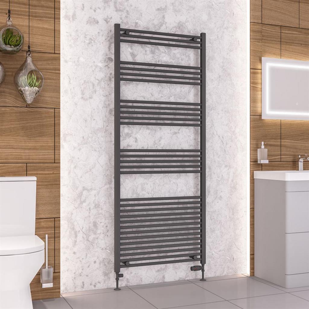 Eastbrook Wendover Straight Ladder Radiator 1800mm x 750mm - Matt Anthracite - 41.0659 - TAP 'N' SHOWER