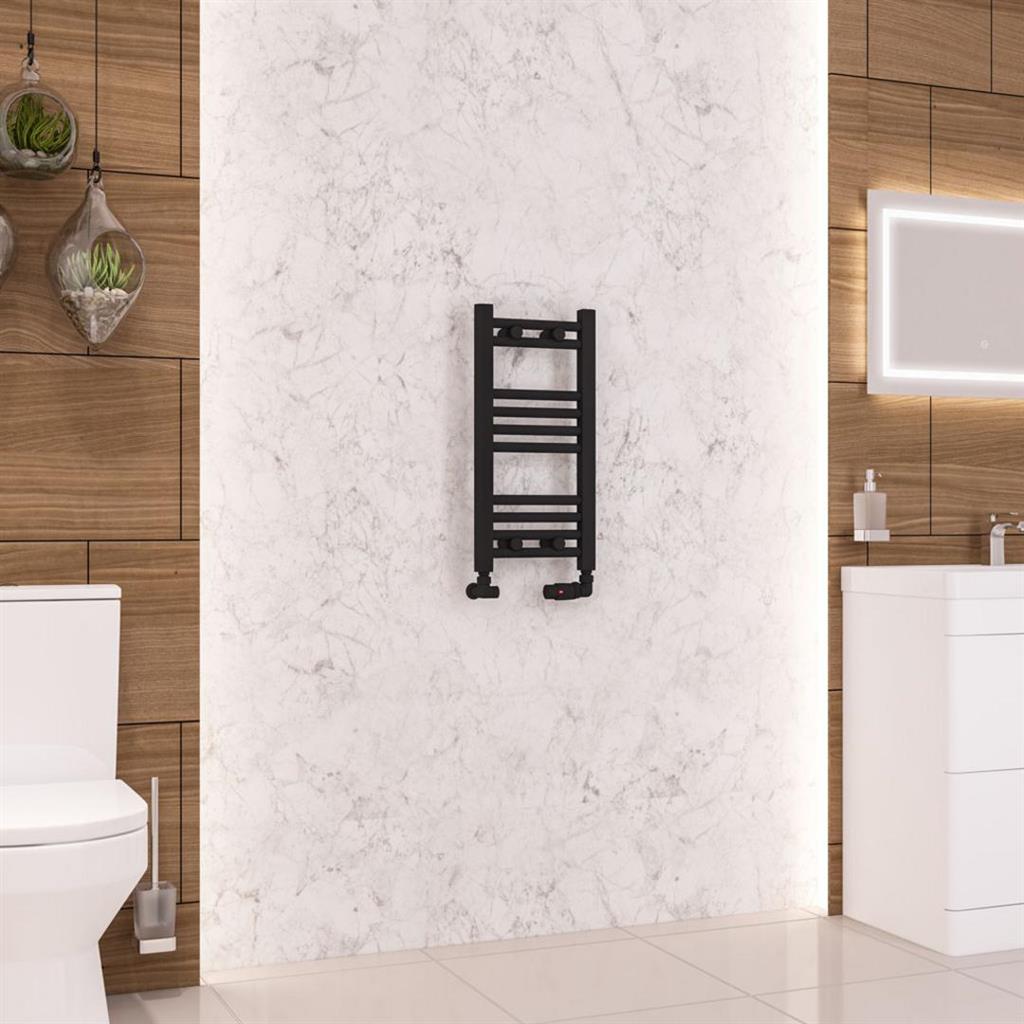 Eastbrook Wendover Straight Ladder Radiator 600mm x 300mm - Matt Black - 41.0661 - TAP 'N' SHOWER