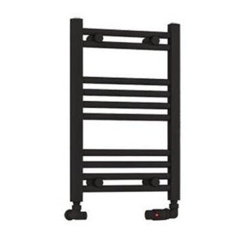 Eastbrook Wendover 600mm x 400mm Straight Ladder Radiator - Matt Black - 41.0662 - TAP 'N' SHOWER