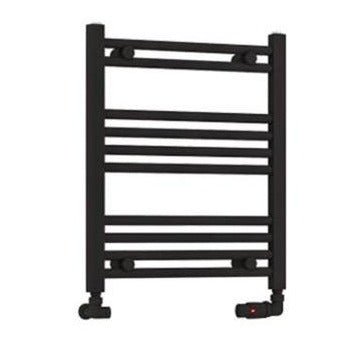 Eastbrook Wendover Straight Ladder Radiator 600mm x 500mm - Matt Black - 41.0663 - TAP 'N' SHOWER