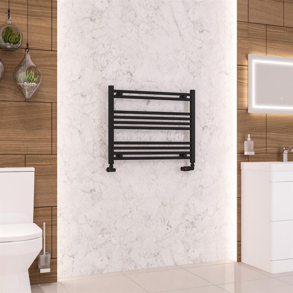 Eastbrook Wendover Straight Ladder Radiator600mm x 750mm - Matt Black - 41.0665 - TAP 'N' SHOWER