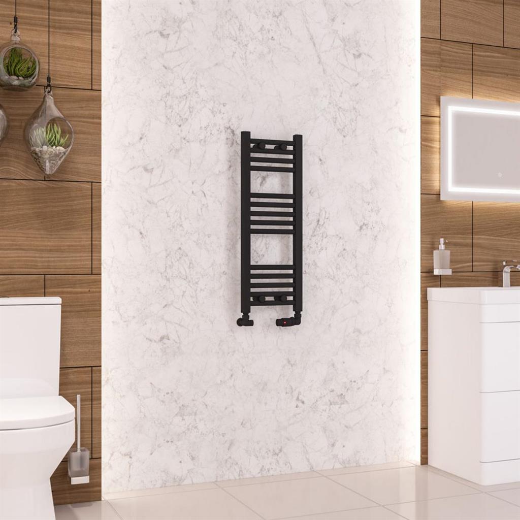 Eastbrook WendoverStraight Ladder Radiator 800mm x 300mm - Matt Black - 41.0668 - TAP 'N' SHOWER