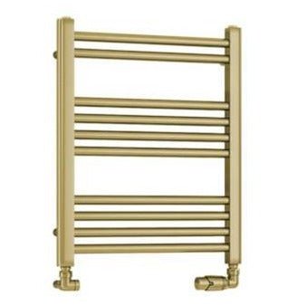 Eastbrook Wendover Straight Ladder Radiator 600mm x 500mm - Brushed Brass - 41.0699 - TAP 'N' SHOWER