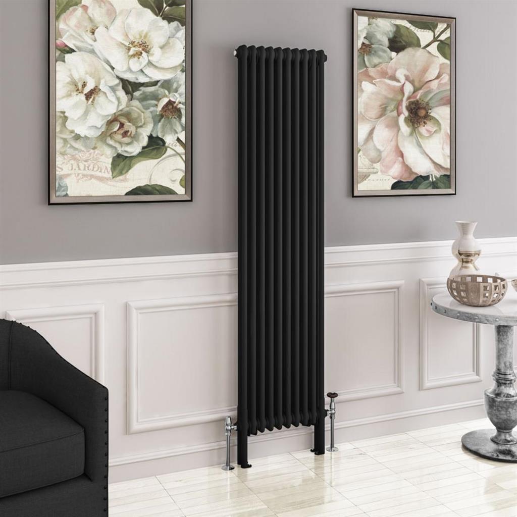 Eastbrook Imperia 2 Column Horizontal Radiator 1800mm x 470mm - Matt Black - 41.0762 - TAP 'N' SHOWER