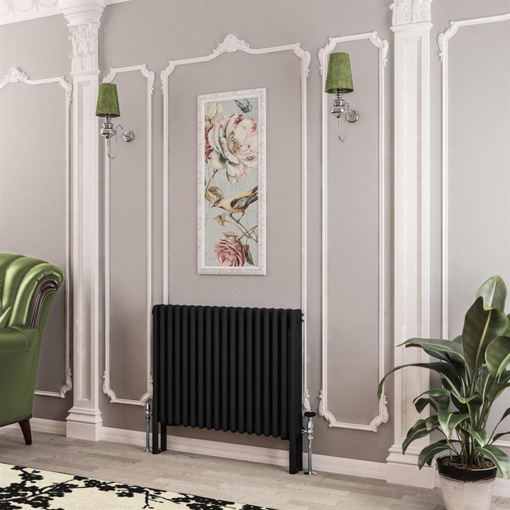 Eastbrook Imperia 3 Column Horizontal Radiator 600mm x 830mm - Matt Black - 41.0771 - TAP 'N' SHOWER