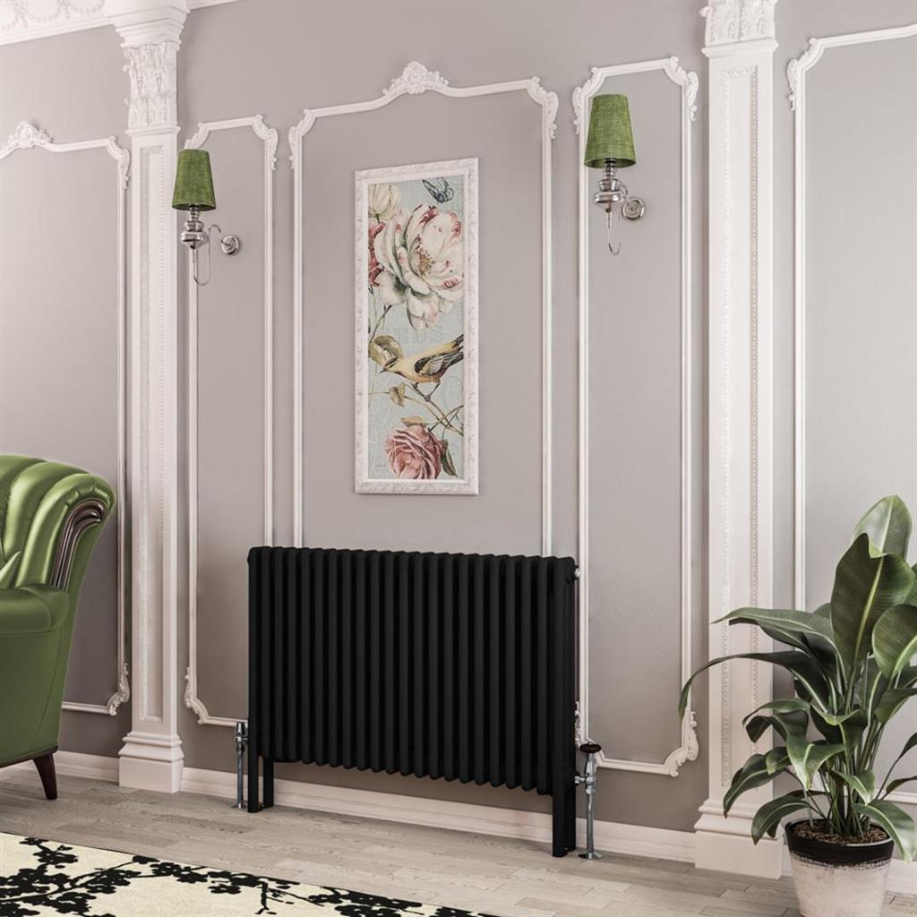Eastbrook Imperia 3 Column Horizontal Radiator 600mm x 1010mm - Matt Black - 41.0772 - TAP 'N' SHOWER
