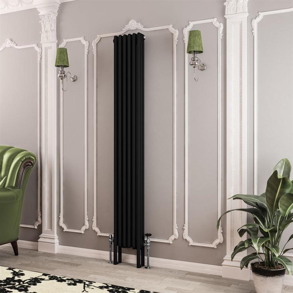 Eastbrook Imperia 3 Column Vertical Radiator 1800mm x 290mm - Matt Black - 41.0775 - TAP 'N' SHOWER