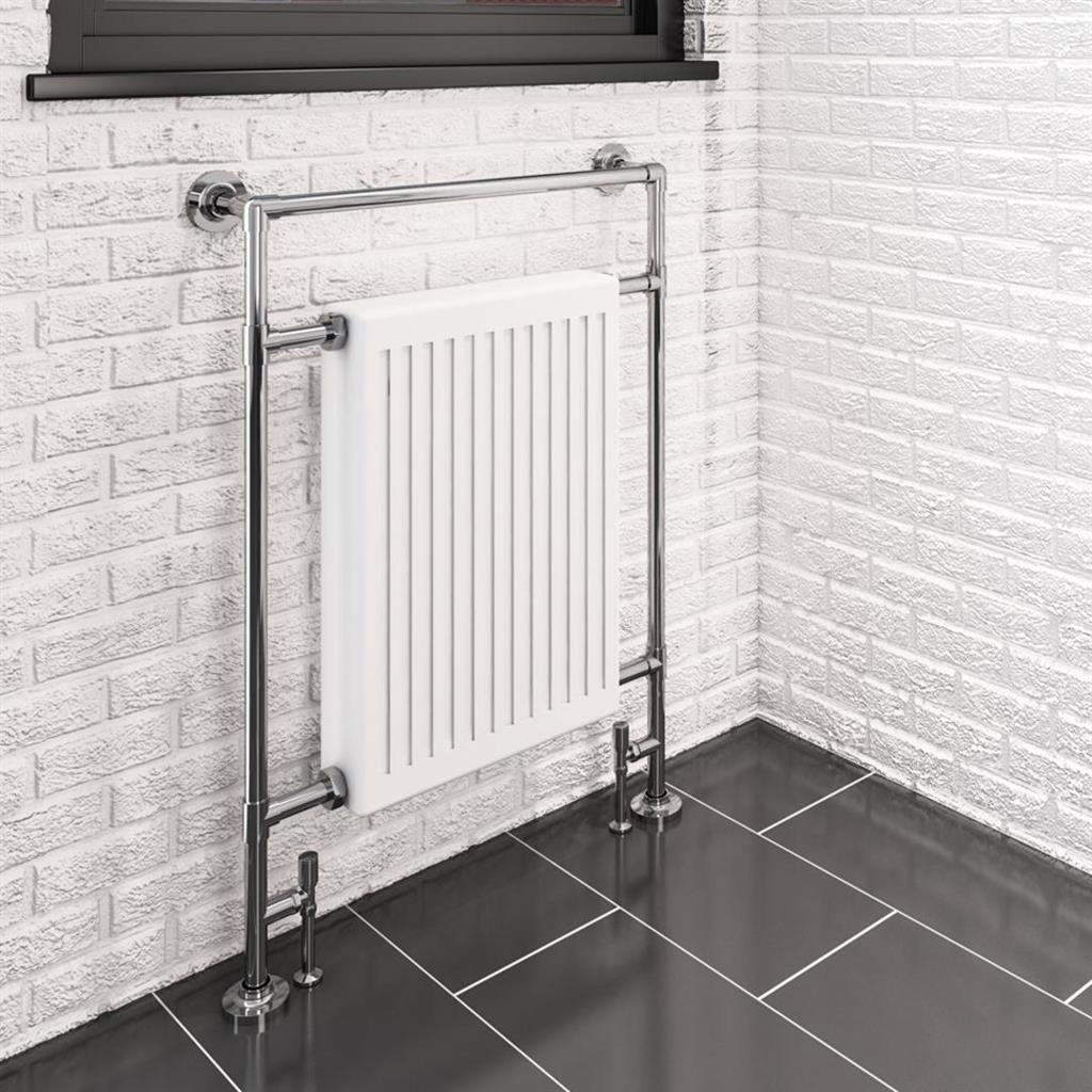 Eastbrook Twyver 952mm x 684mm Traditional Radiator - Chrome / White - 41.1011 - TAP 'N' SHOWER