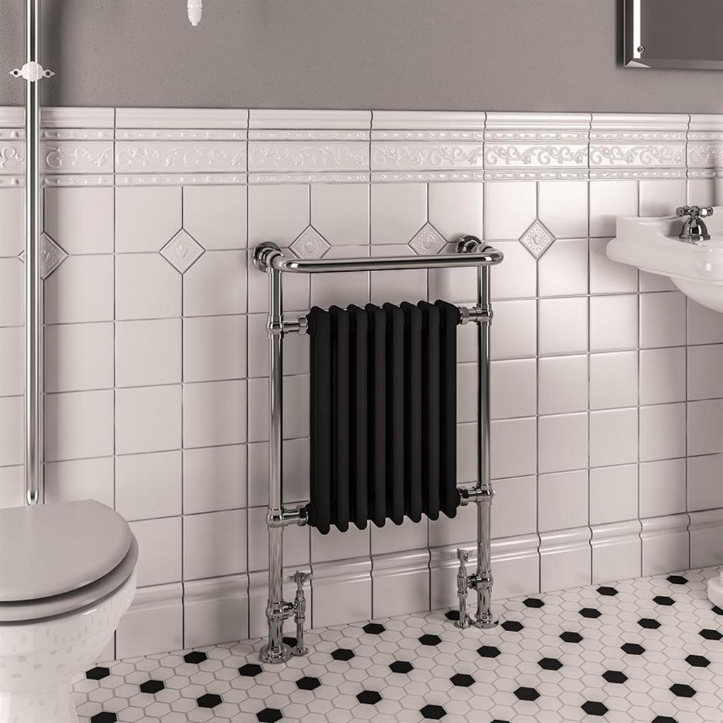 Eastbrook Isbourne Traditional Radiator 940mm x 600mm - Chrome / Black - 41.1023 - TAP 'N' SHOWER